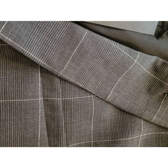 NWT Banana Republic Blazer Women's 12 Grey Charcoal Classic Fit Shine Plaid Wool - Picture 6 of 6